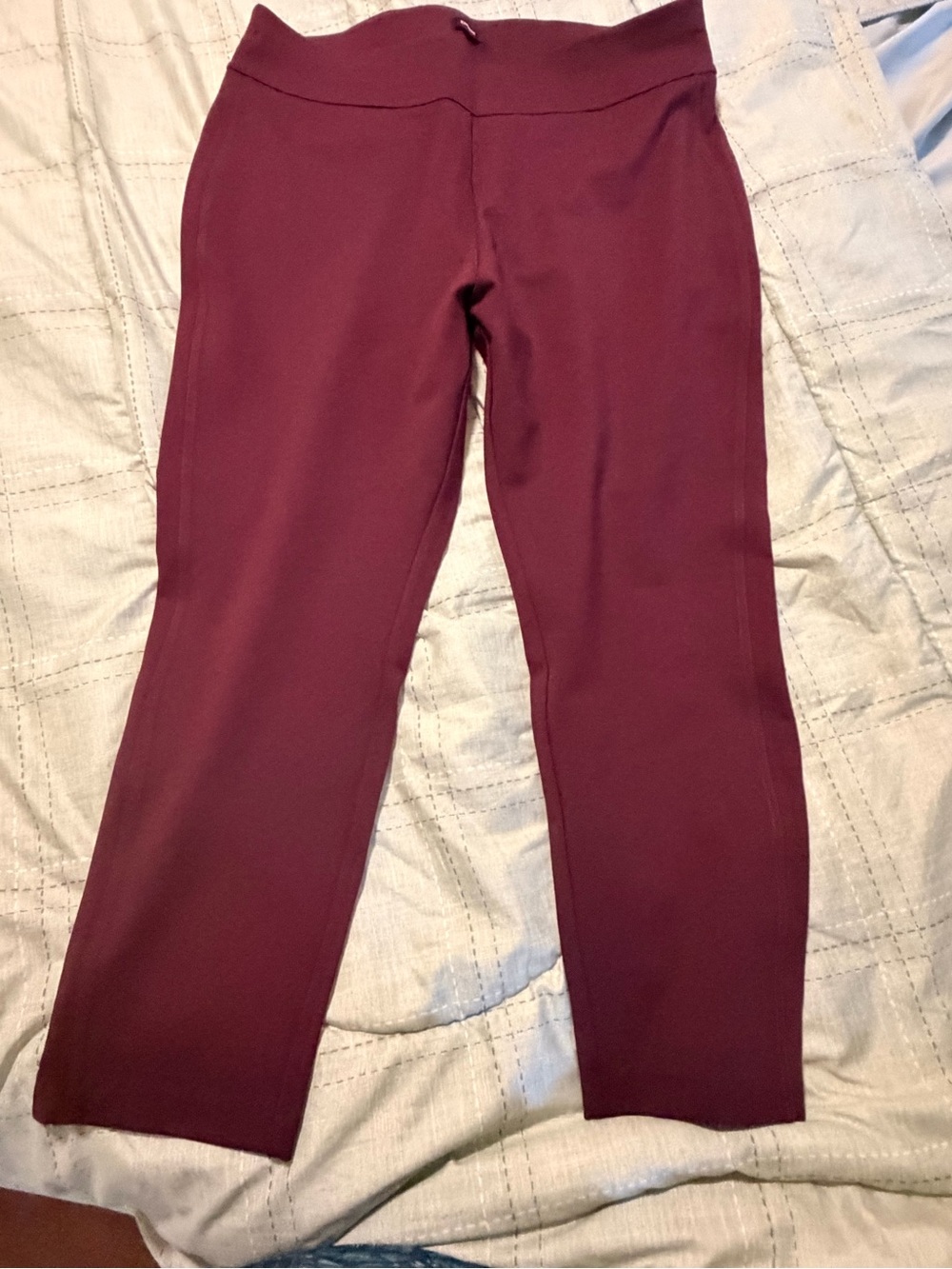 Express Women's Straight-Leg Pants in Deep Maroon